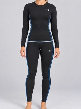 Under Armour Base 2.0 Women’s Small Thermal Baselayer Set Black Blue
